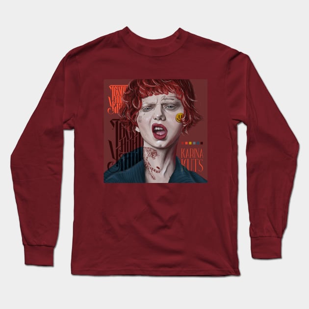 CYRILLIC GIRL Long Sleeve T-Shirt by Carnival of Sadness